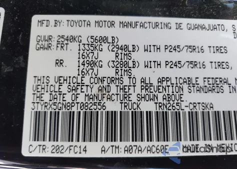 2023 Toyota Tacoma Access Cab from USA, damaged, VIN 3TYRX5GN8PT082556